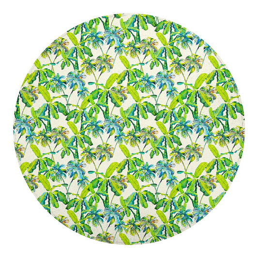 Palm Tree Banana Pattern Print Round Blanket