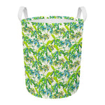 Palm Tree Banana Pattern Print Round Laundry Basket