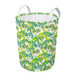 Palm Tree Banana Pattern Print Round Laundry Basket
