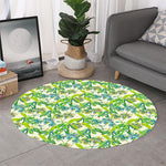 Palm Tree Banana Pattern Print Round Rug