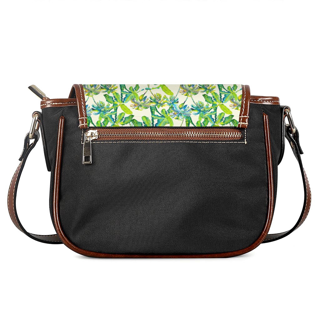Palm Tree Banana Pattern Print Saddle Bag