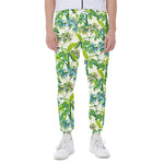 Palm Tree Banana Pattern Print Scuba Joggers