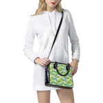 Palm Tree Banana Pattern Print Shoulder Handbag