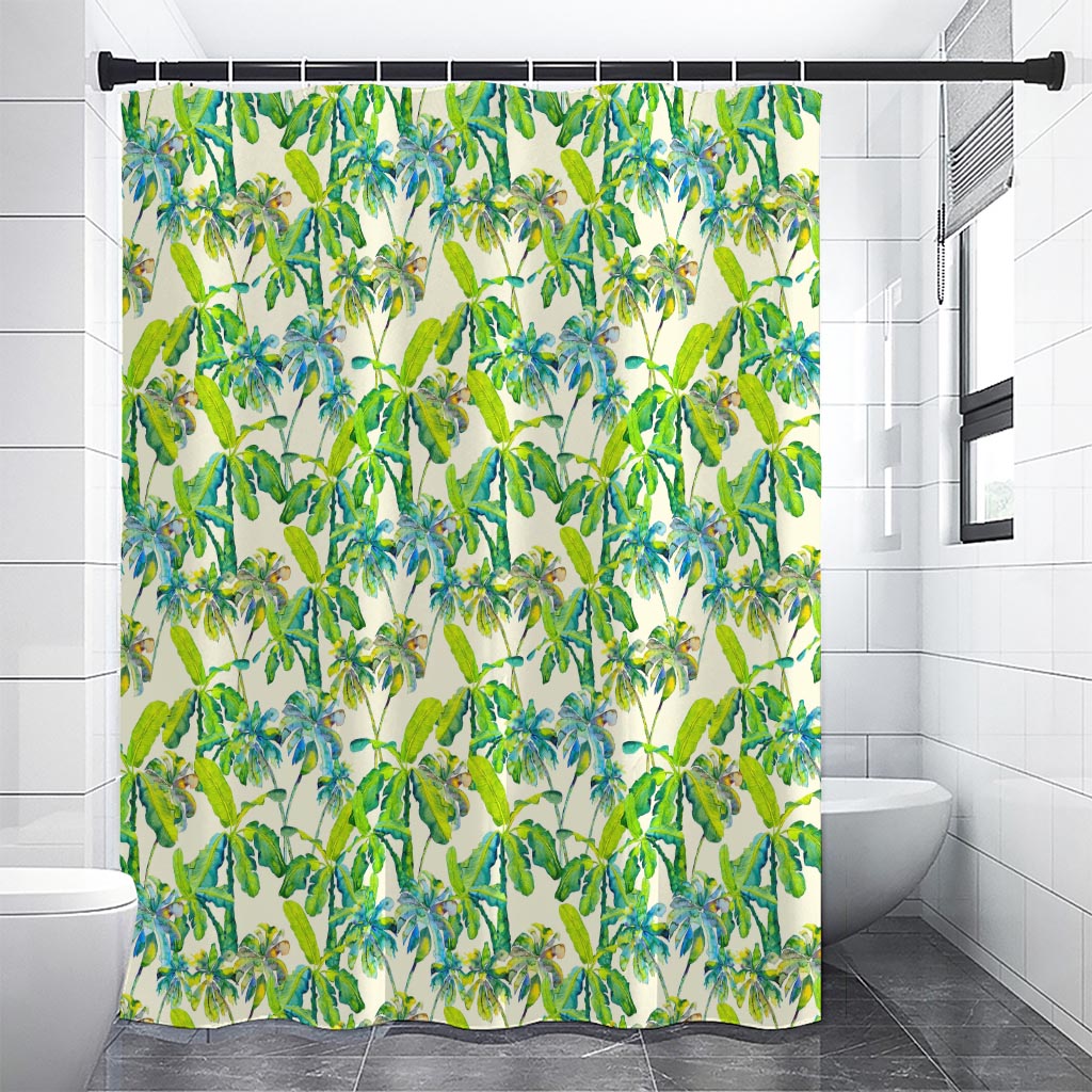 Palm Tree Banana Pattern Print Shower Curtain