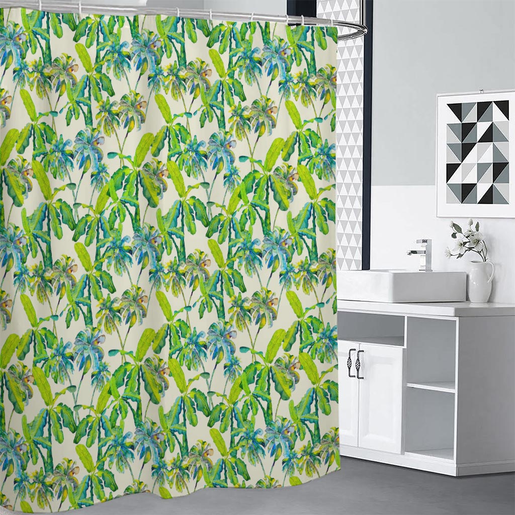 Palm Tree Banana Pattern Print Shower Curtain
