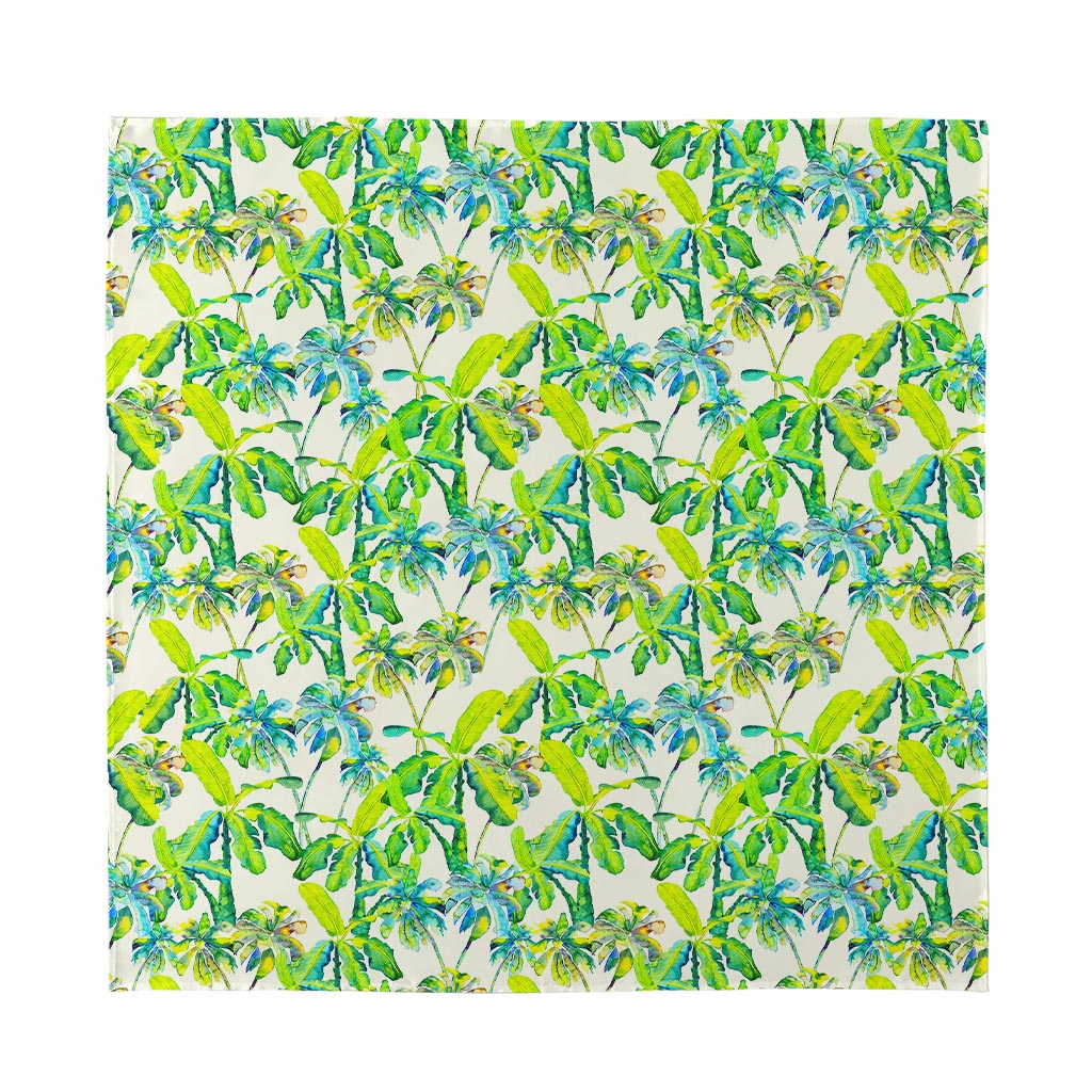 Palm Tree Banana Pattern Print Silk Bandana