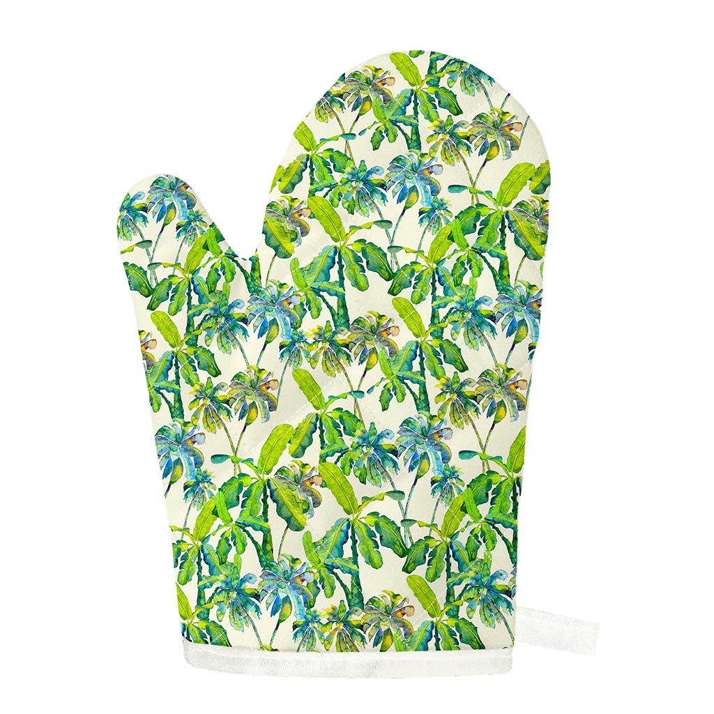 Palm Tree Banana Pattern Print Single Oven Mitt