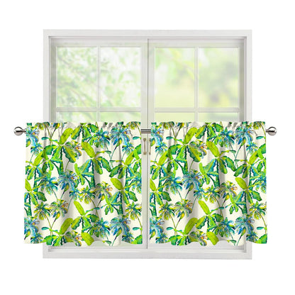 Palm Tree Banana Pattern Print Tier Curtains
