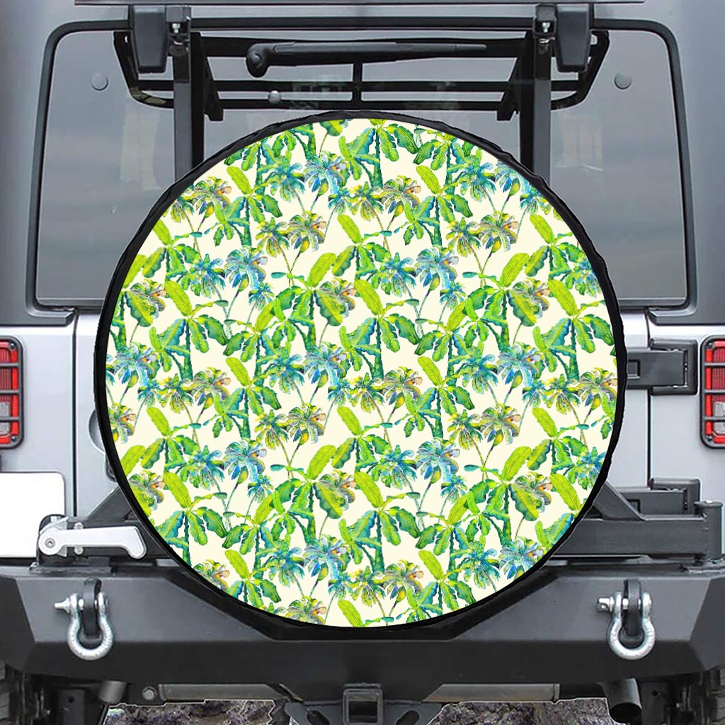 Palm Tree Banana Pattern Print Tire Cover