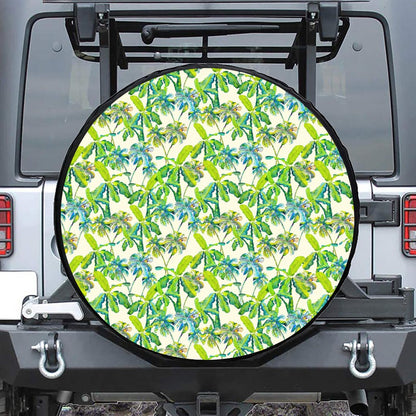 Palm Tree Banana Pattern Print Tire Cover