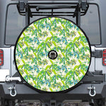 Palm Tree Banana Pattern Print Tire Cover With Camera Hole