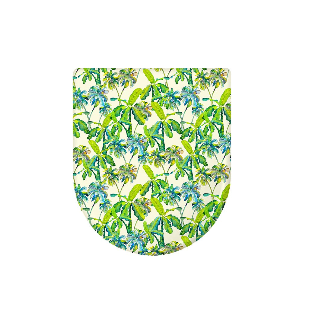 Palm Tree Banana Pattern Print Toilet Lid Cover