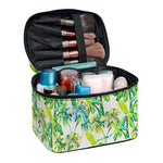 Palm Tree Banana Pattern Print Travel Makeup Bag
