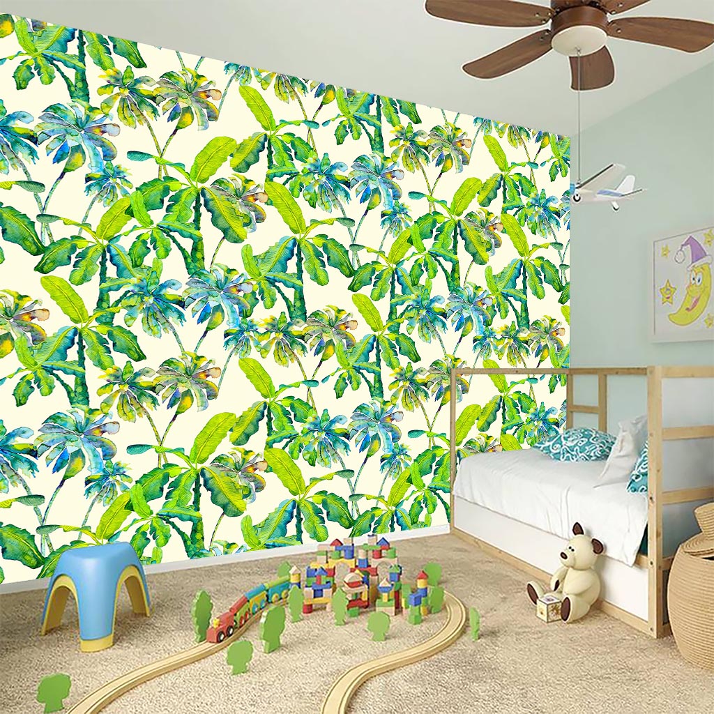 Palm Tree Banana Pattern Print Wall Sticker