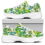 Palm Tree Banana Pattern Print White Chunky Shoes