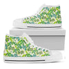 Palm Tree Banana Pattern Print White High Top Sneakers