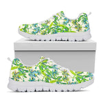 Palm Tree Banana Pattern Print White Running Shoes