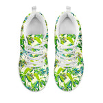 Palm Tree Banana Pattern Print White Running Shoes