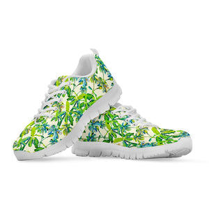 Palm Tree Banana Pattern Print White Running Shoes