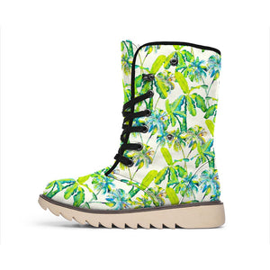 Palm Tree Banana Pattern Print Winter Boots