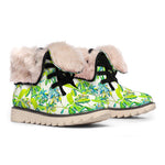 Palm Tree Banana Pattern Print Winter Boots