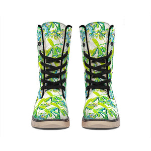 Palm Tree Banana Pattern Print Winter Boots