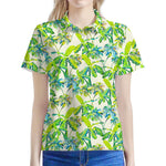 Palm Tree Banana Pattern Print Women's Polo Shirt