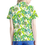 Palm Tree Banana Pattern Print Women's Polo Shirt