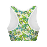 Palm Tree Banana Pattern Print Women's Sports Bra