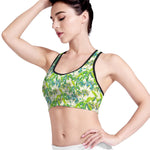 Palm Tree Banana Pattern Print Women's Sports Bra