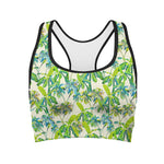 Palm Tree Banana Pattern Print Women's Sports Bra