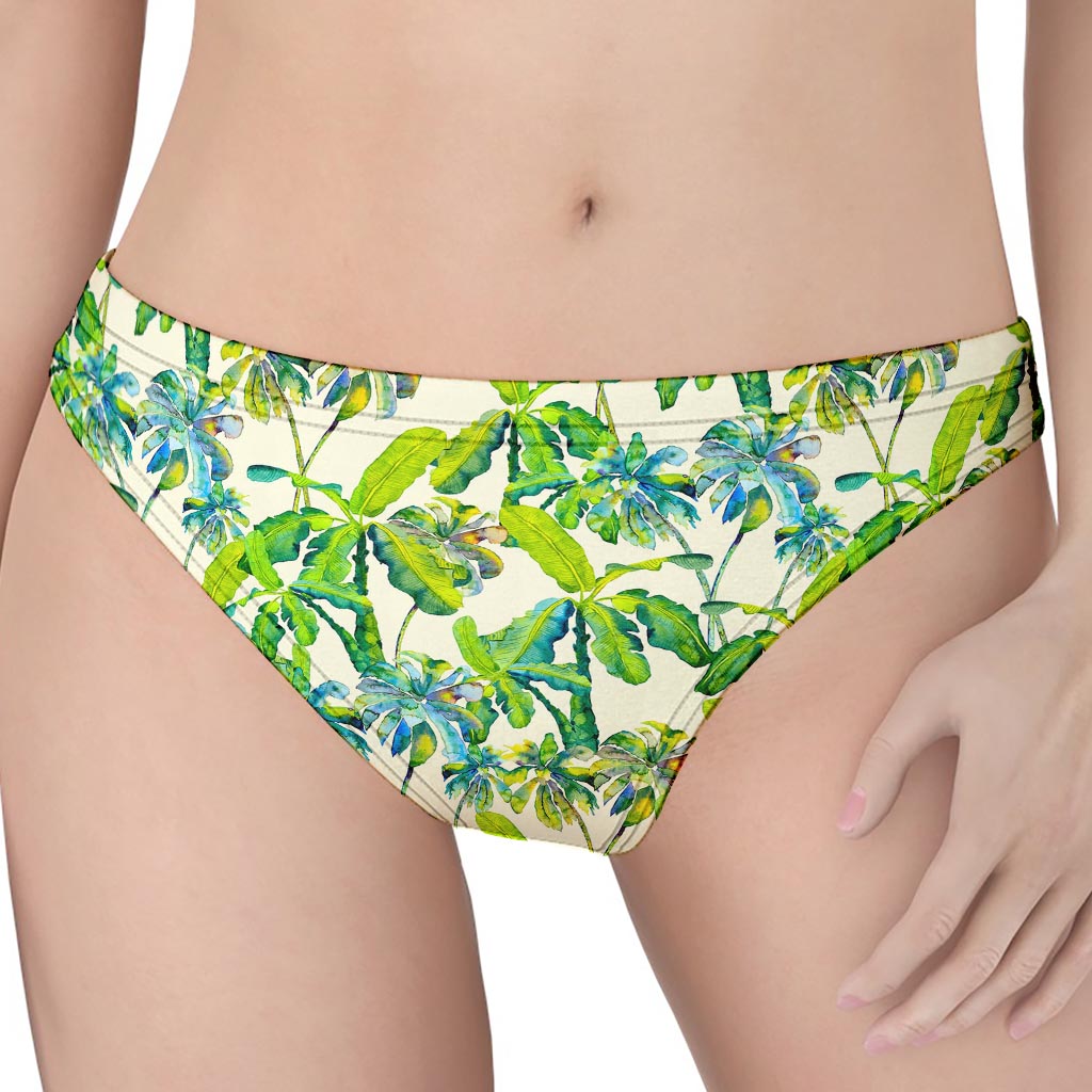 Palm Tree Banana Pattern Print Women's Thong