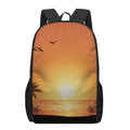 Palm Tree Beach Sunset Print 17 Inch Backpack