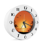 Palm Tree Beach Sunset Print Alarm Clock