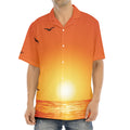 Palm Tree Beach Sunset Print Aloha Shirt