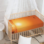 Palm Tree Beach Sunset Print Baby Crib Sheet