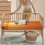 Palm Tree Beach Sunset Print Baby Crib Sheet