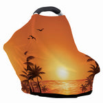 Palm Tree Beach Sunset Print Baby Seat Cover