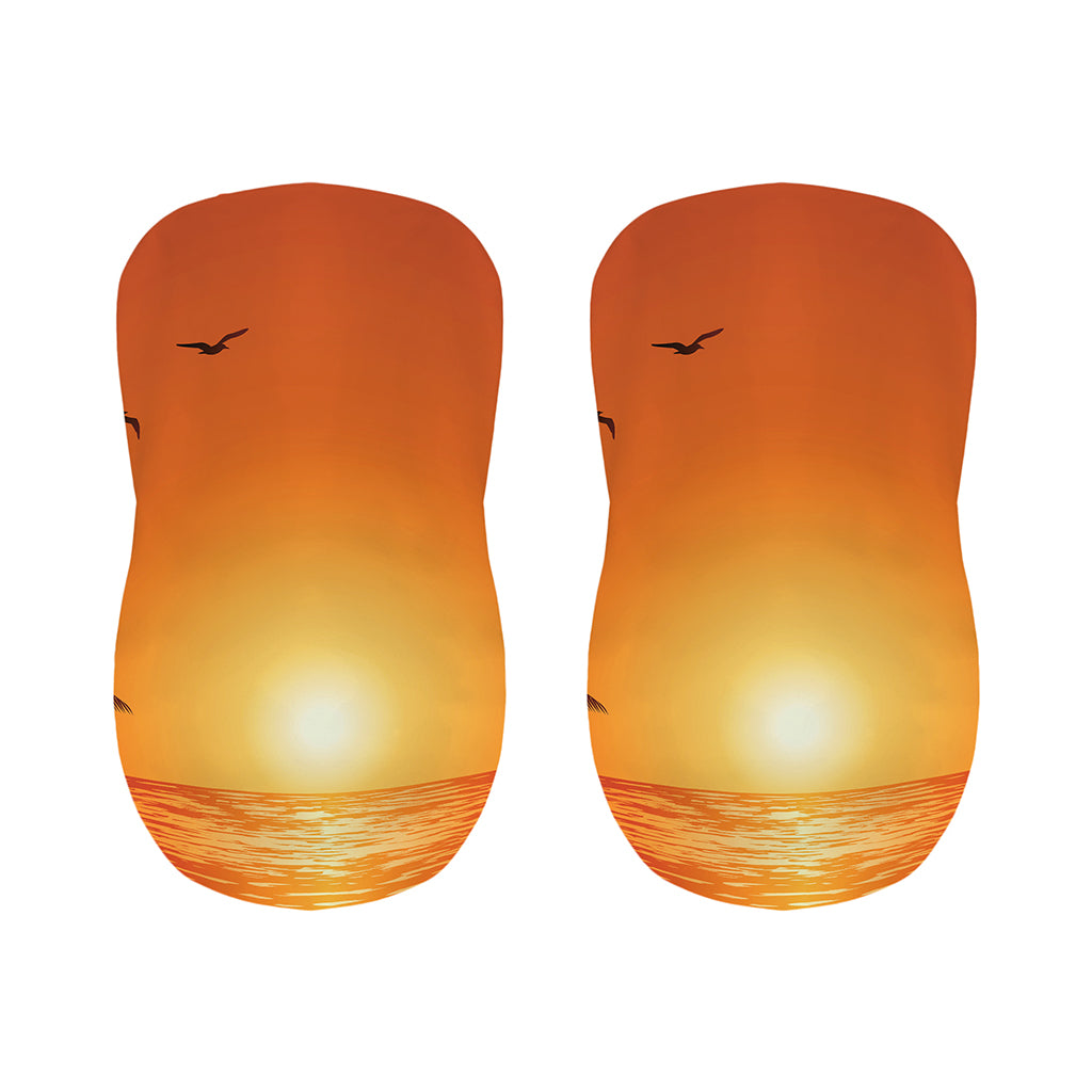 Palm Tree Beach Sunset Print Bar Stool Covers
