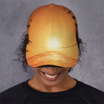 Palm Tree Beach Sunset Print Baseball Cap