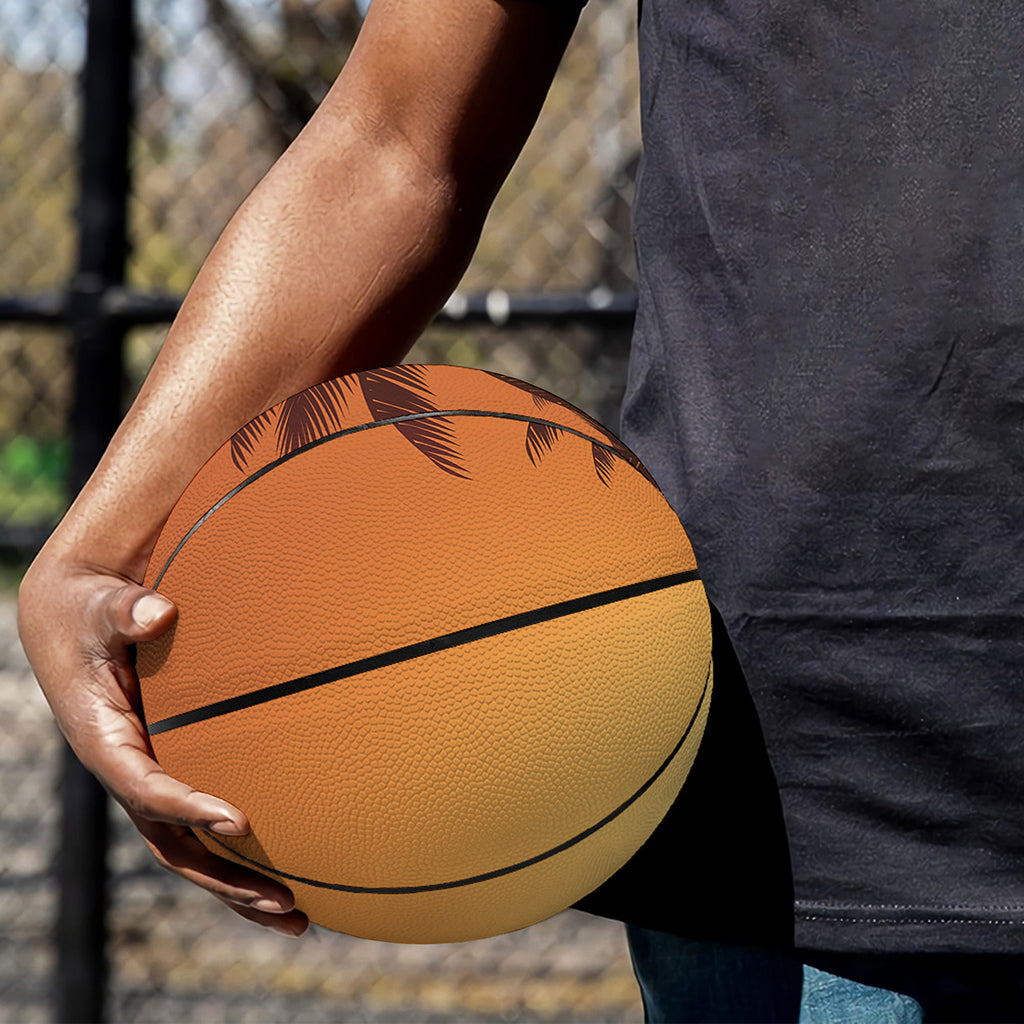 Palm Tree Beach Sunset Print Basketball