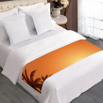 Palm Tree Beach Sunset Print Bed Runner