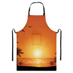 Palm Tree Beach Sunset Print Bib Apron With Pocket