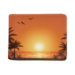 Palm Tree Beach Sunset Print Bifold Wallet