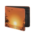 Palm Tree Beach Sunset Print Bifold Wallet