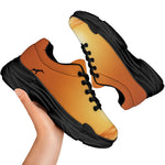 Palm Tree Beach Sunset Print Black Chunky Shoes