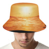 Palm Tree Beach Sunset Print Bucket Hat