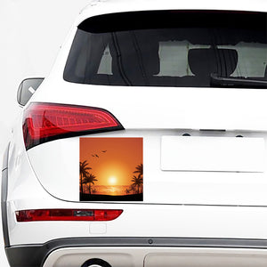 Palm Tree Beach Sunset Print Car Sticker