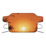 Palm Tree Beach Sunset Print Car Windshield Snow Cover