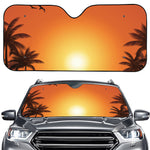 Palm Tree Beach Sunset Print Car Windshield Sun Shade